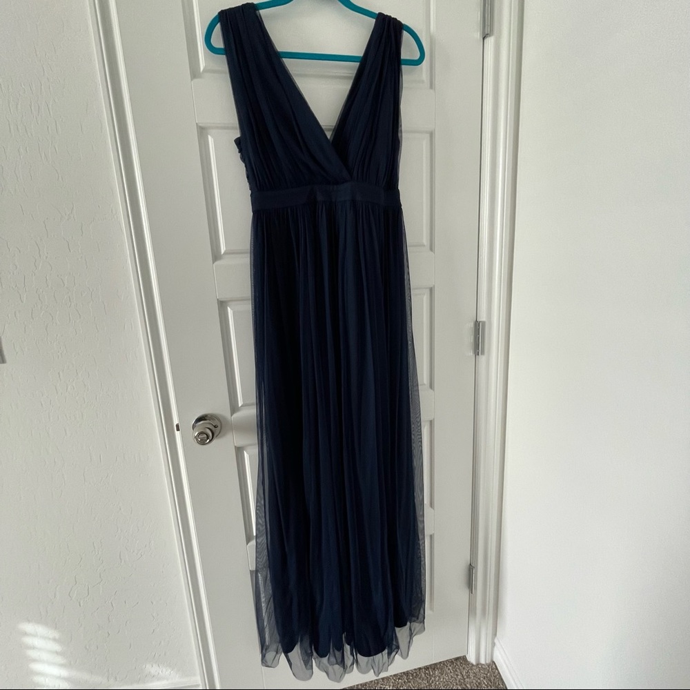 Lulus Romantic Moment Navy Blue Mesh Maxi Dress - Picture 6 of 10